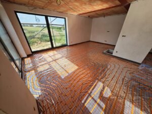 ukázka položeného podlahového vytápění